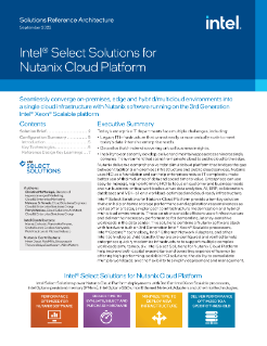 Rozwiązania Intel® Select — platforma chmurowa Nutanix