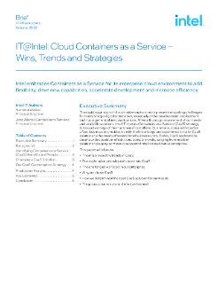 IT@Intel Cloud Containers as a Service