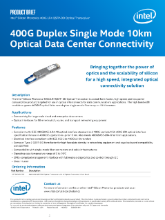 Nadajnik-odbiornik Intel® Silicon Photonics 400G