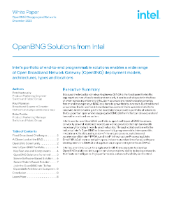 OpenBNG Solutions From Intel