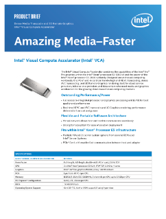 Akcelerator Intel® Visual Compute (Intel® VCA) – Informacje o produkcie