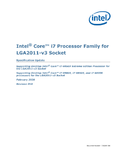 Intel® Core™ i7 Processor Family for LGA2011-v3 Socket Spec Update
