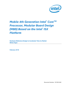 Procesor Mobile czwarta generacja Intel® Core™ – układ Modular Design (MBD) oparty na platformie Intel® ISX platform: dokument techniczny